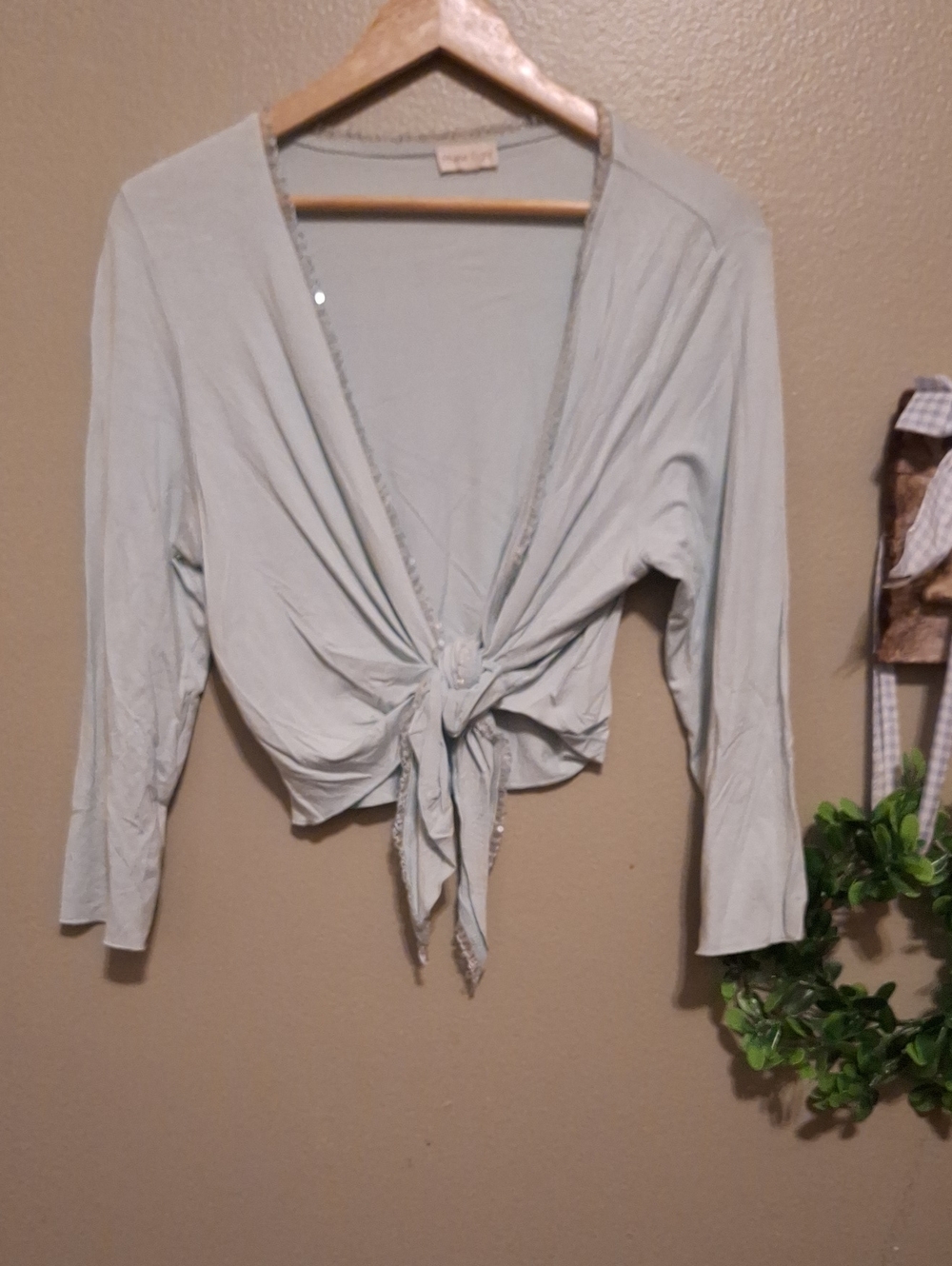 Phase EightLight Sage Tie-Front Women's Top Cottage Core